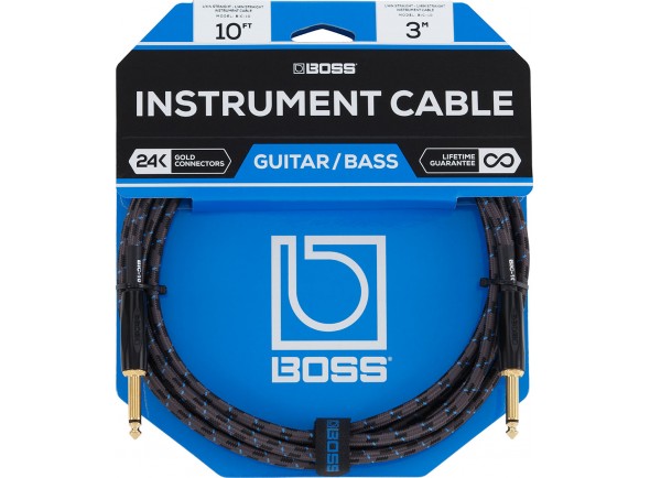 <b>BOSS BIC-10A Cabo Audio Instrumento Jack reto/angulado mono 3 metros comprimento Revestimento Malha Garantia Vitalícia</b> <b>BOSS BIC-10A Cabo Audio Instrumento Jack reto/angulado mono 3 metros comprimento Revestimento Malha Garantia Vitalícia</b>